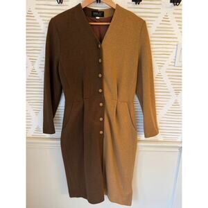 Ninalee Korea Vintage Women’s Medium Knit Bodycon Button Dress